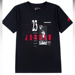 NWT Boys youth Jordan GFX Michael Jordan 23 MVP 1990-91 black short sleeve  XL